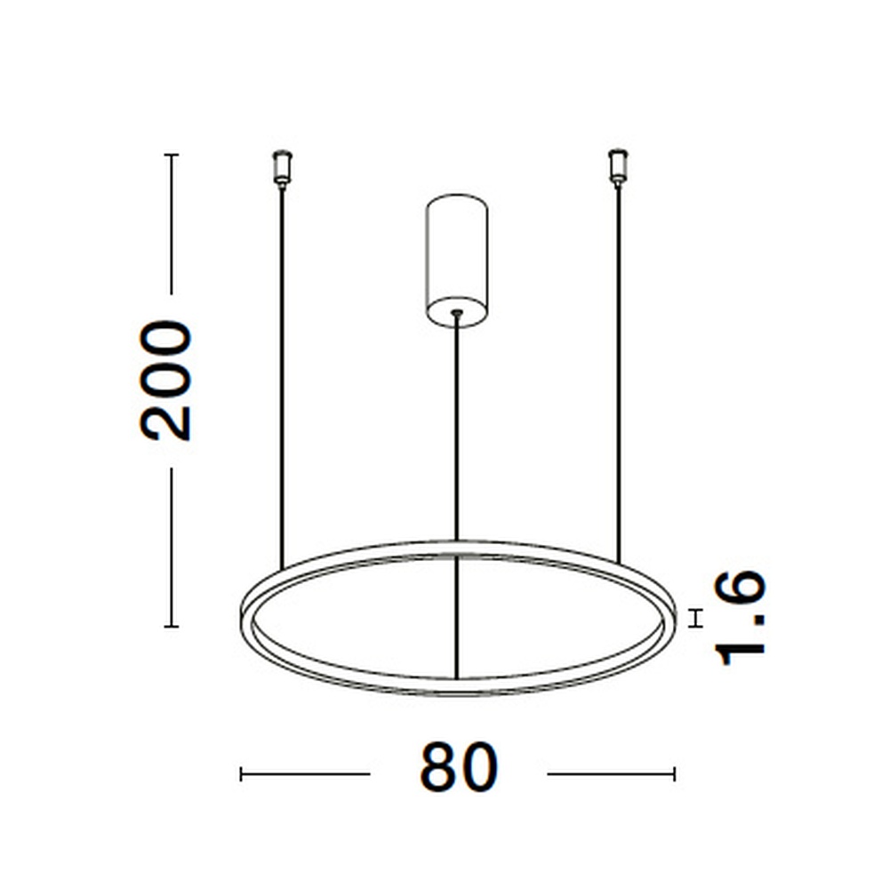 Ronde hanglamp Tarquin zwart Ø 80cm Lyora 5212017438300