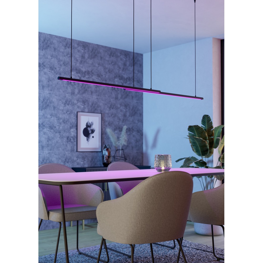 Lampe suspendue intelligente Flatron-Z noir 150cm Eglo 9008606390564