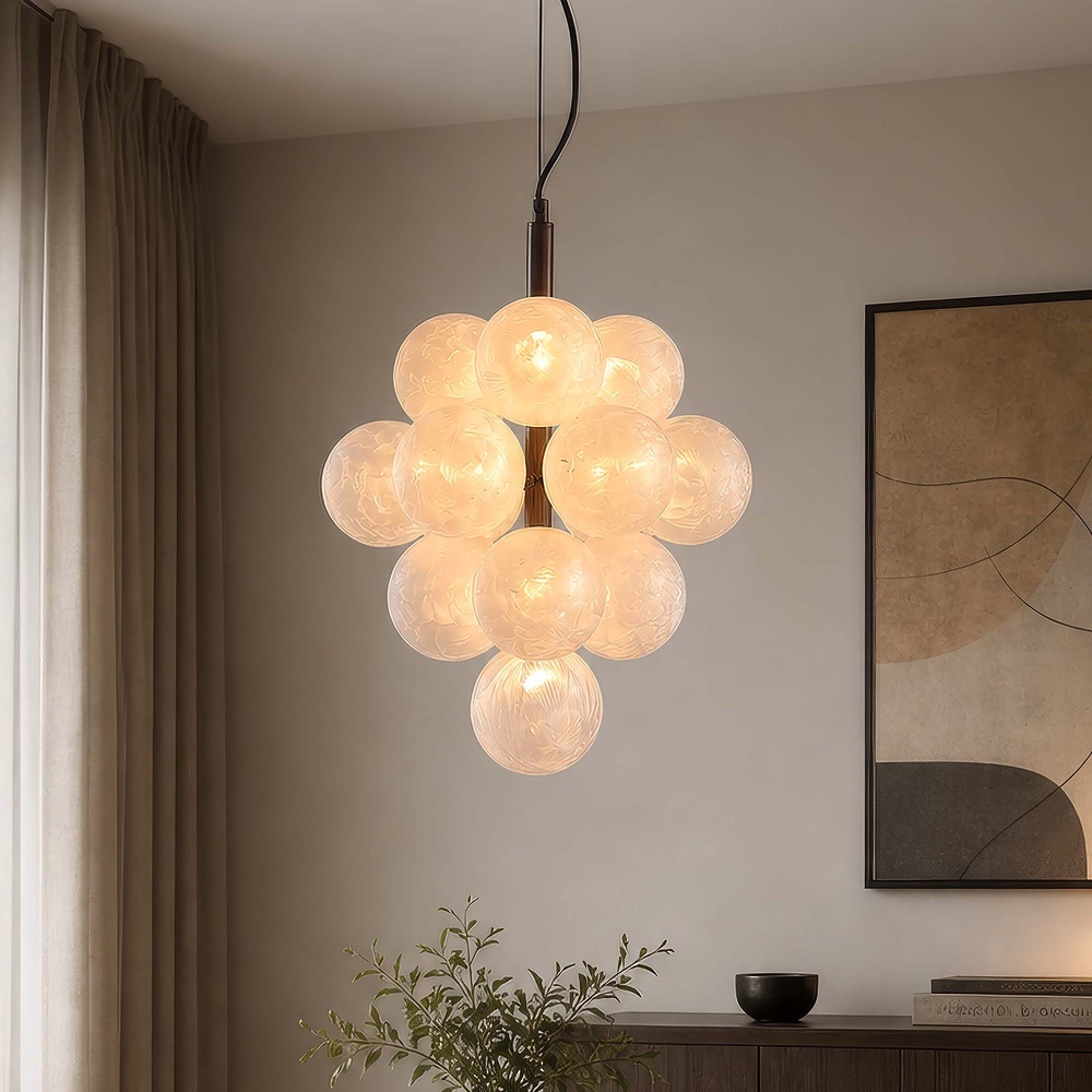 Lampe pendante de conception Frosty bronze Searchlight 5,05342E+12