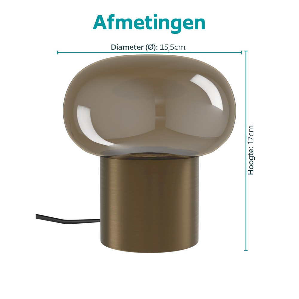 Lampe de table de conception Bravino Bronze cuivré Ø 15,5 cm Eglo 9008606392292