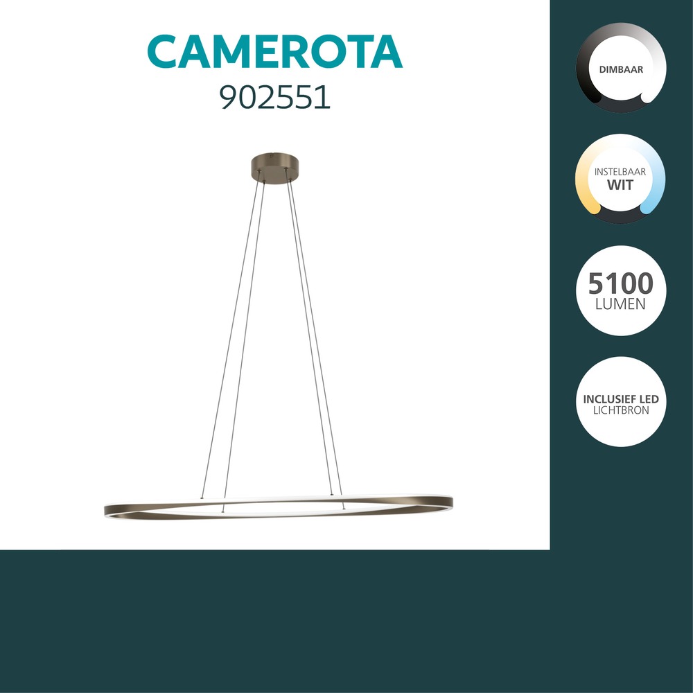 Lampe pendante de conception Camerota Ovale en bronze foncé Eglo 9008606391271