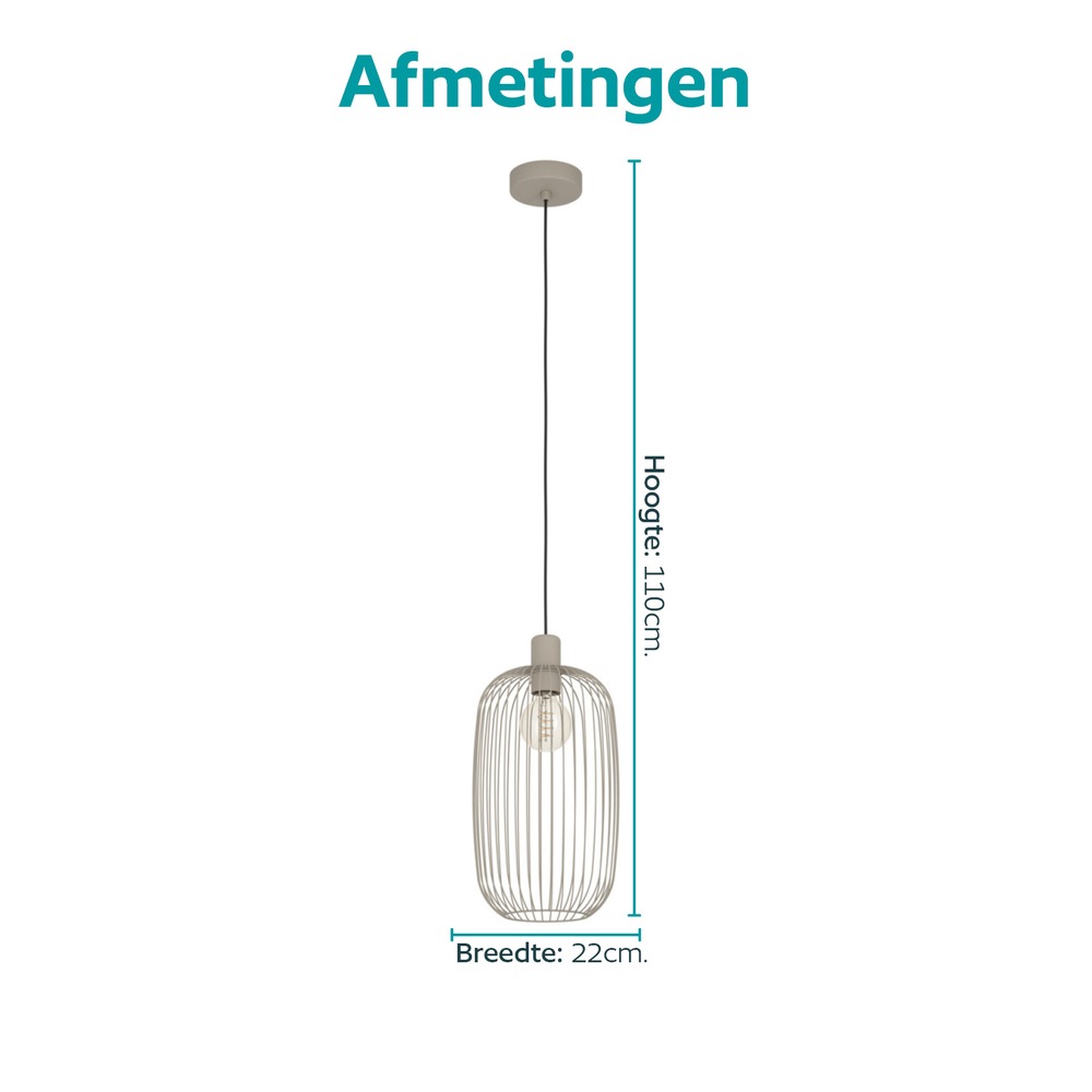 Lampe suspendue filaire Lodods brun sable Ø 22cm Eglo 9008606390298