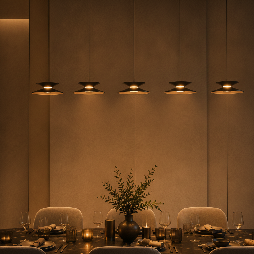 Suspension design Morfi Droit 5 lumières noir