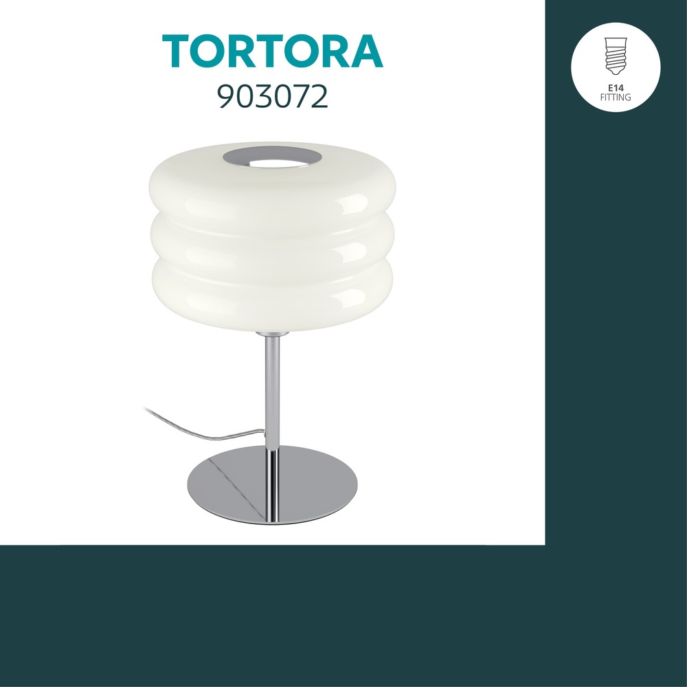 Lampe de table de conception Tortora chrome avec blanc Ø 20cm Eglo 9008606405596
