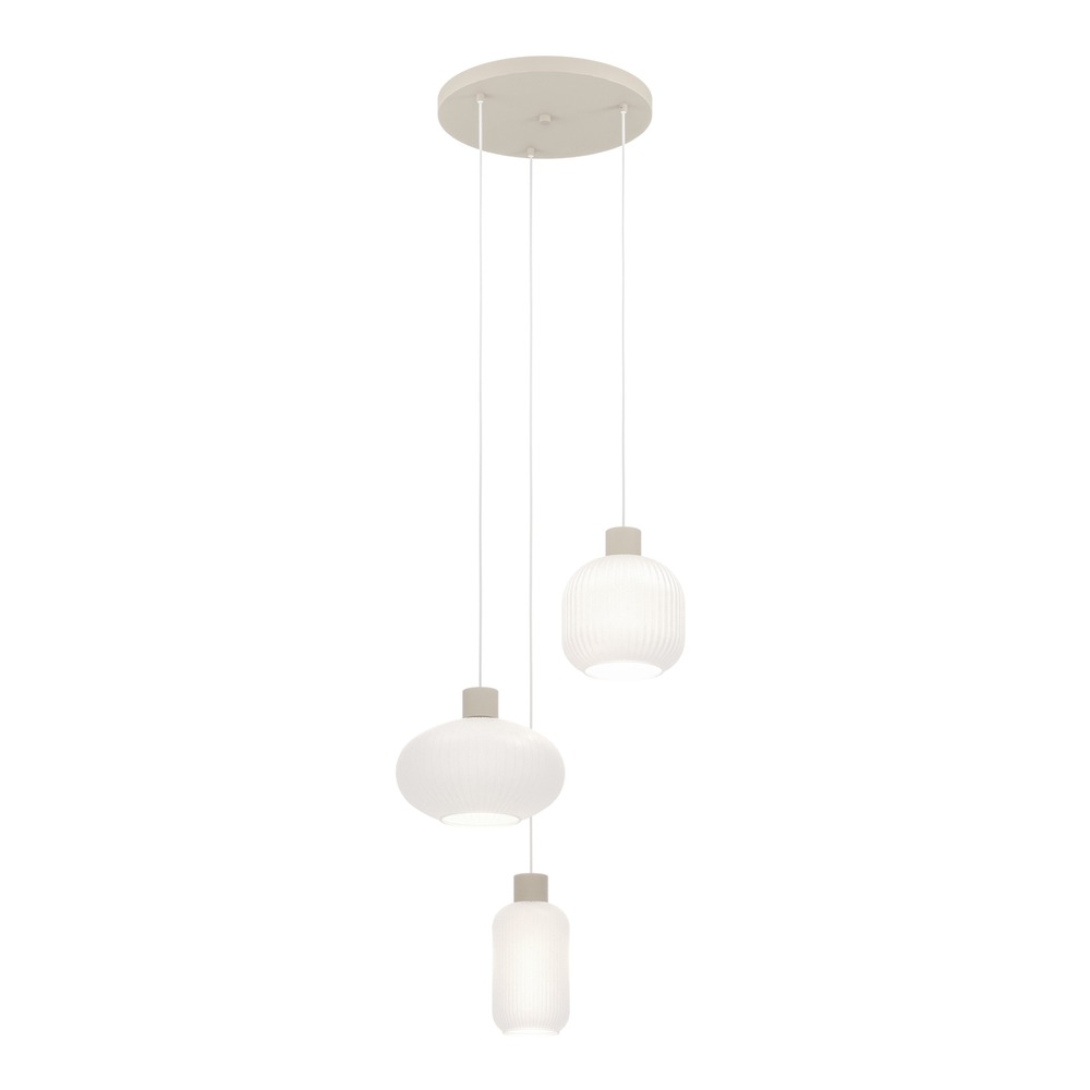 Lampe pendante de conception Dasmina brun sable avec 3 lumières blanches