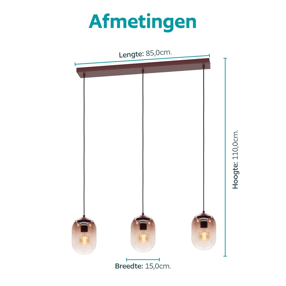 Lampe pendante de conception Lequile 3-lumière Eglo 9008606405749