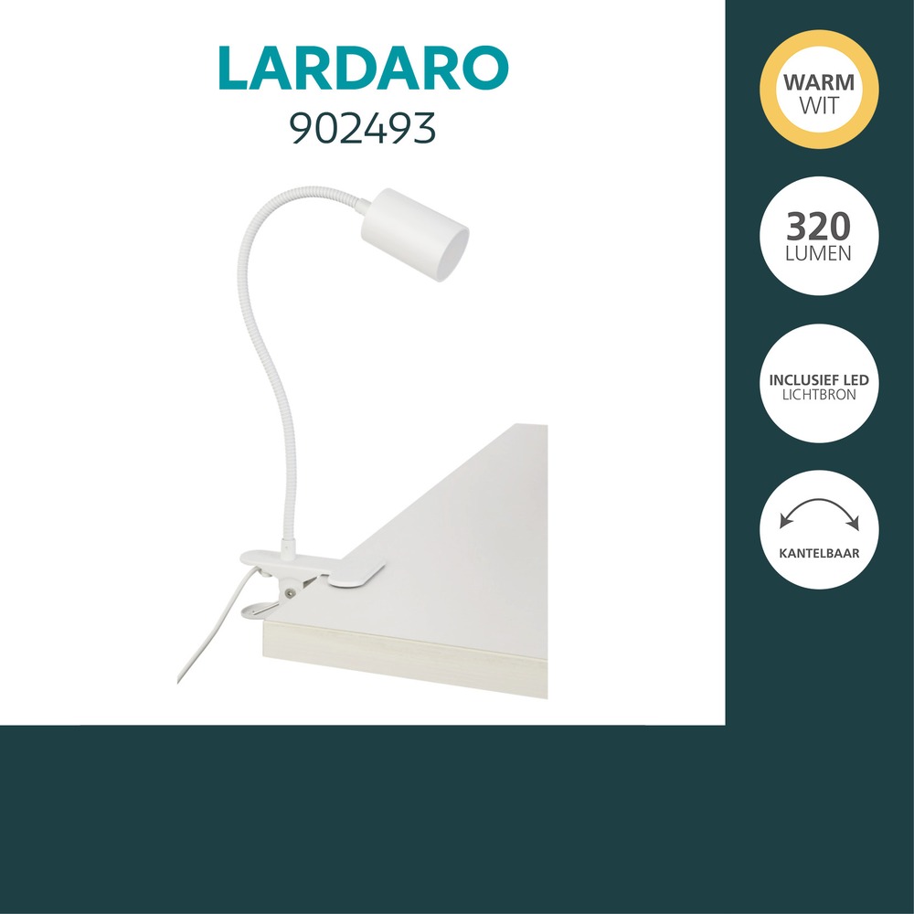 Lampe à pince Lardaro Blanc Eglo 9008606389285