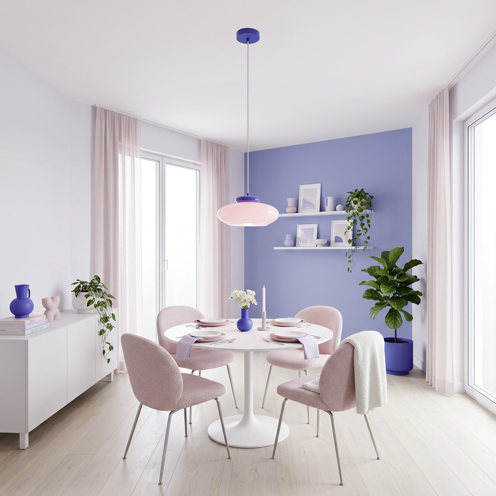 Lampe pendante de conception Berardelli rose avec bleu Ø 32cm Eglo 9008606405015