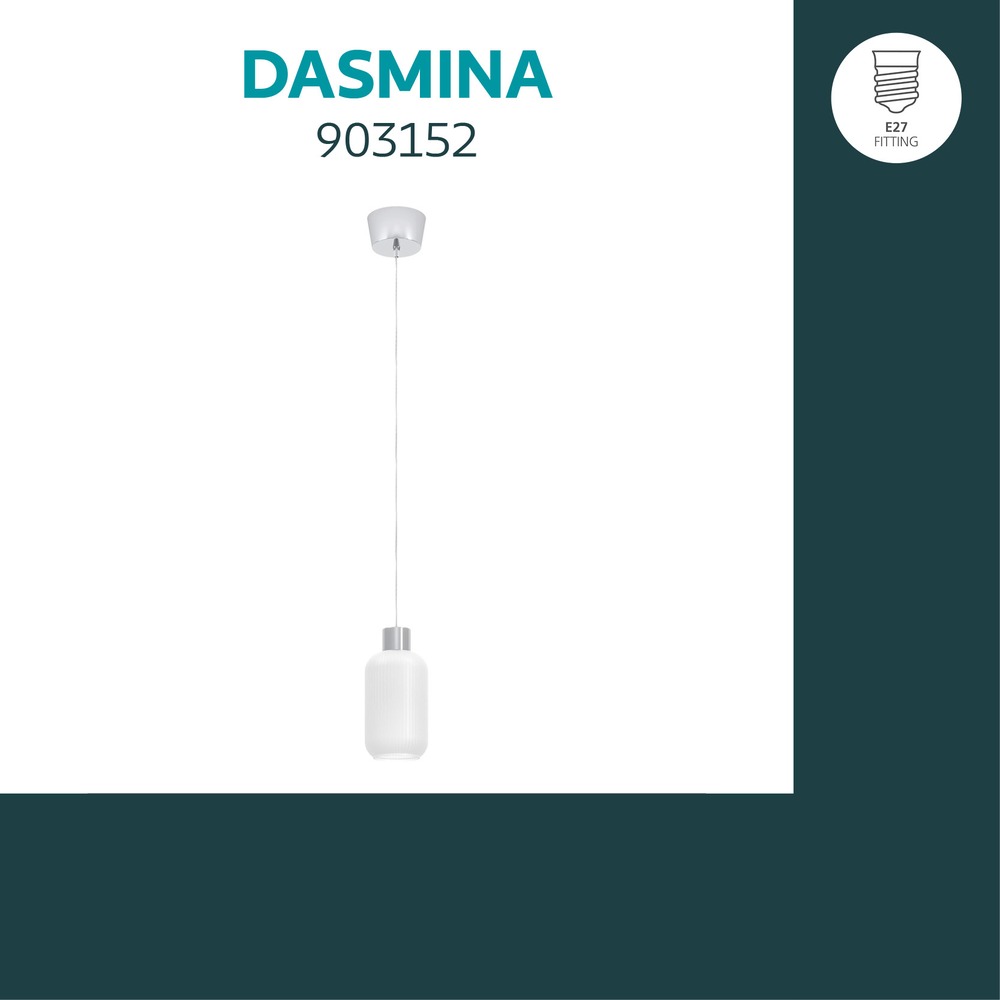 Lampe pendante de conception Dasmina chrome avec blanc Ø 13cm Eglo 9008606406319