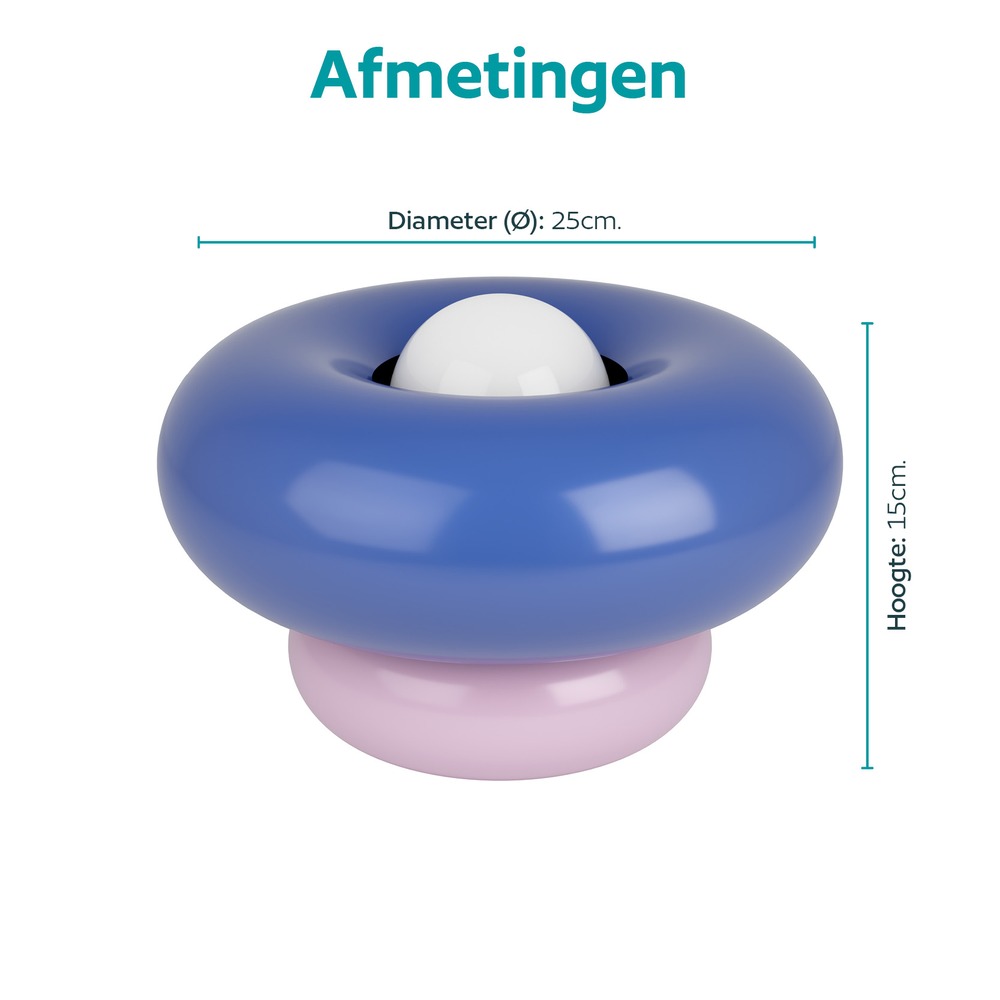 Lampe de table de conception Torchiarolo rose avec bleu Eglo 9008606405466