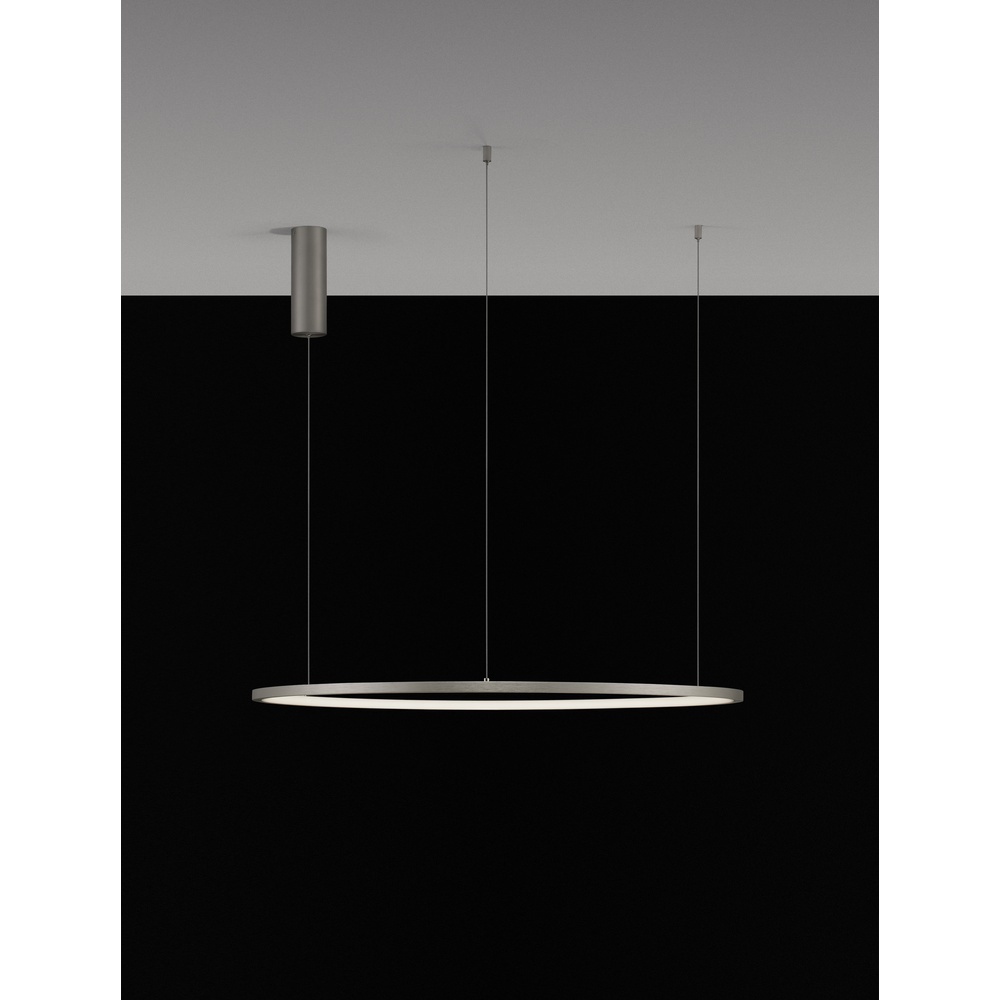 Ronde hanglamp Tarquin zilvergrijs Ø 80cm