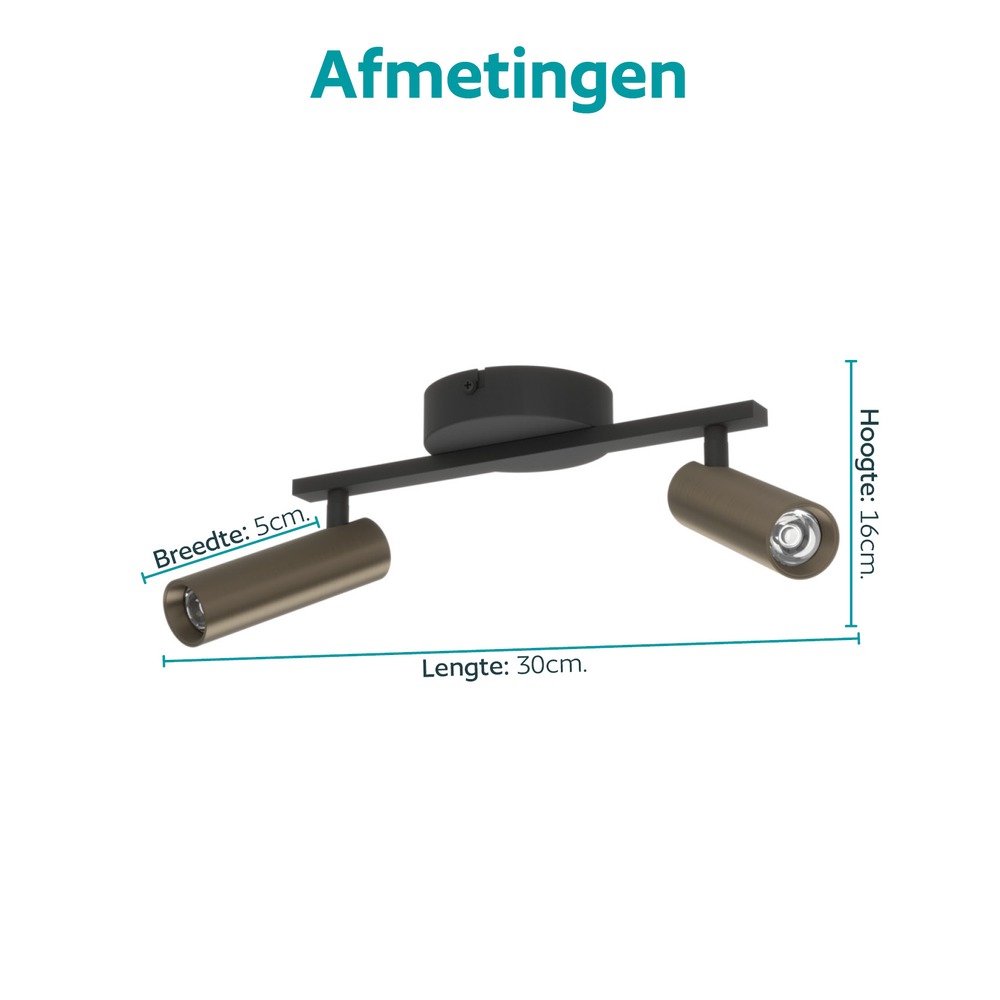 Emplacement monté en surface Valproto 2 couleurs noires claires avec bronze Eglo 9008606392063