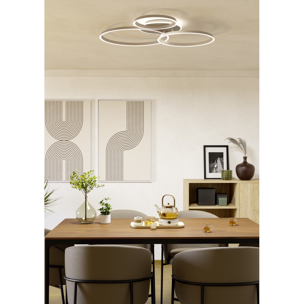 Lampe de plafond moderne Girifalco brun sable 96 x 84 cm Eglo 9008606408771