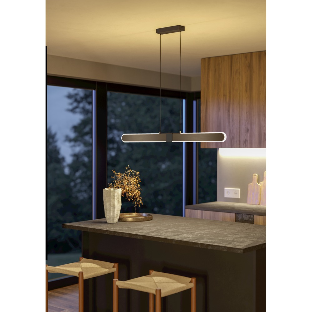 Lampe pendante de conception Concesio noir avec bronze Eglo 9008606391394