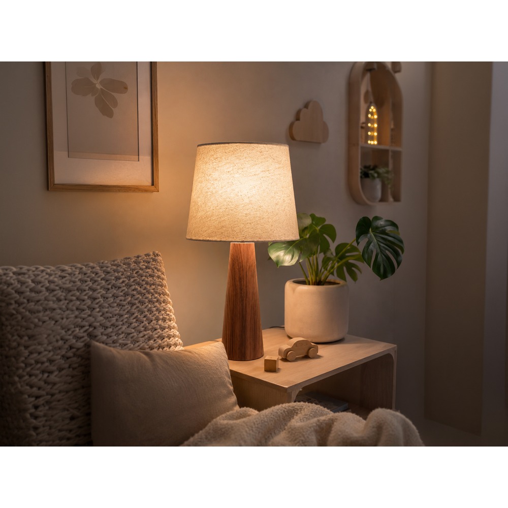 Lampe de table de campagne Patemsico Marron avec capot Eglo 9008606406647