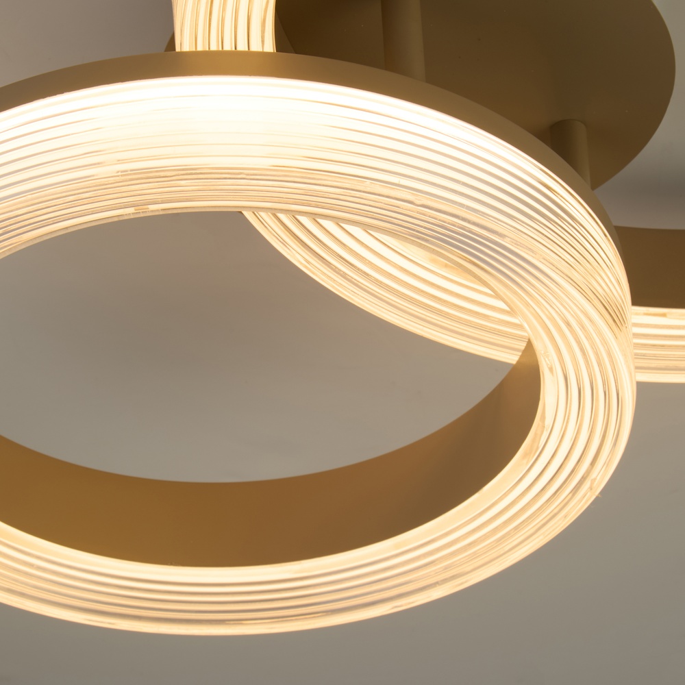 Lampe de plafond à design Lumen Rings brun sable Searchlight 5,05342E+12