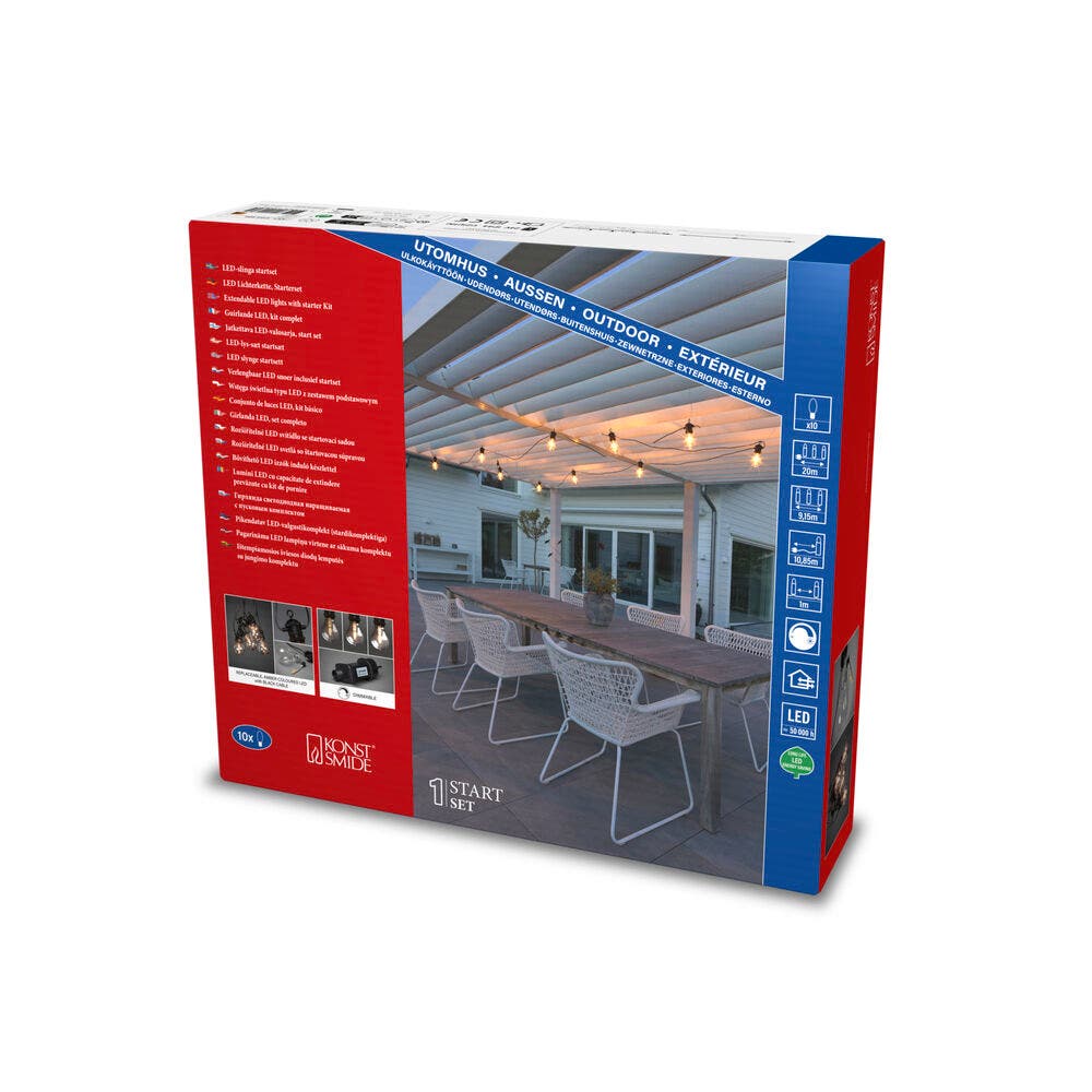 Chaîne légère Partylight Kit de démarrage 10 lumières KonstSmide 7318304144805