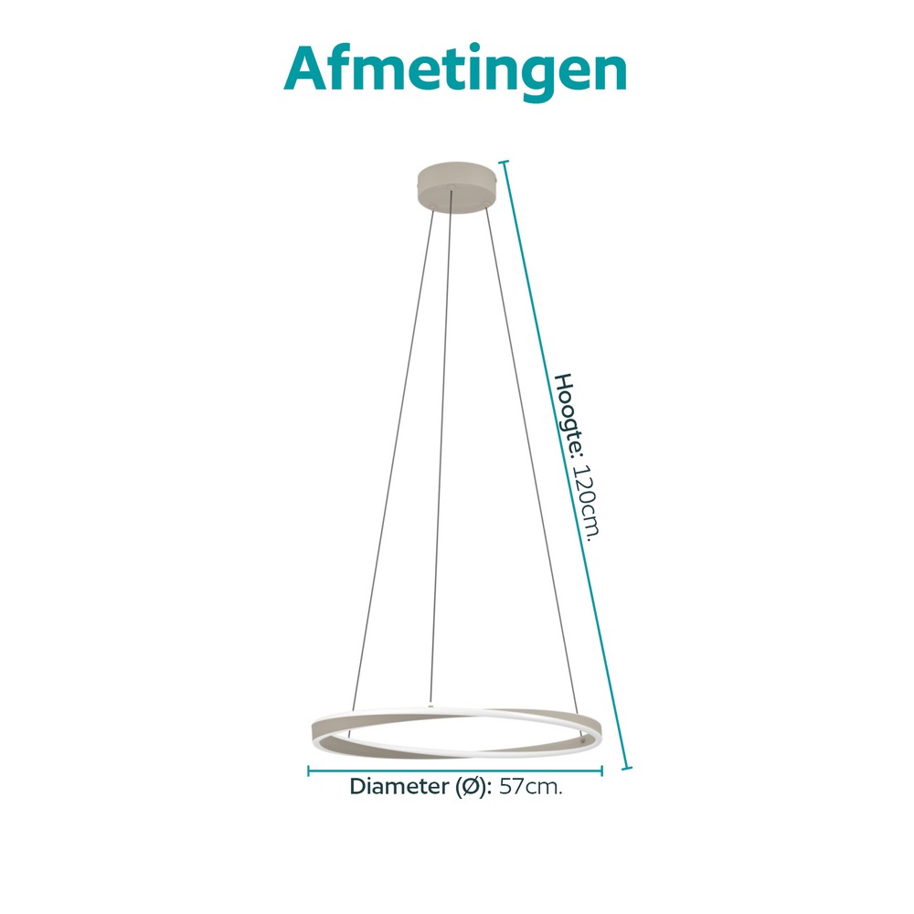 Lampe pendante de conception Camerota brun sable Ø 57cm Eglo 9008606391332