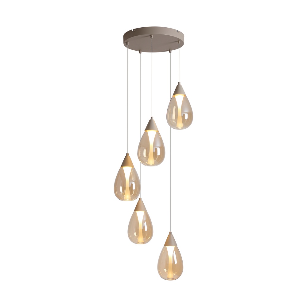 Lampe pendante de conception Pear Brun sable 5 clair