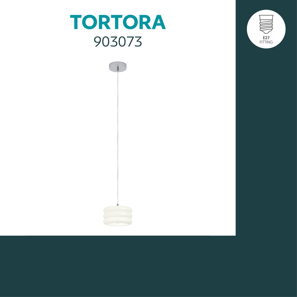 Lampe pendante de conception Tortora chrome avec blanc Ø 20cm Eglo 9008606405558