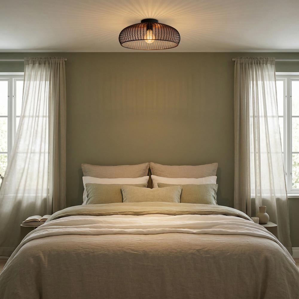 Lampe de plafond Almanzora noir avec cuivre Eglo 9008606390250
