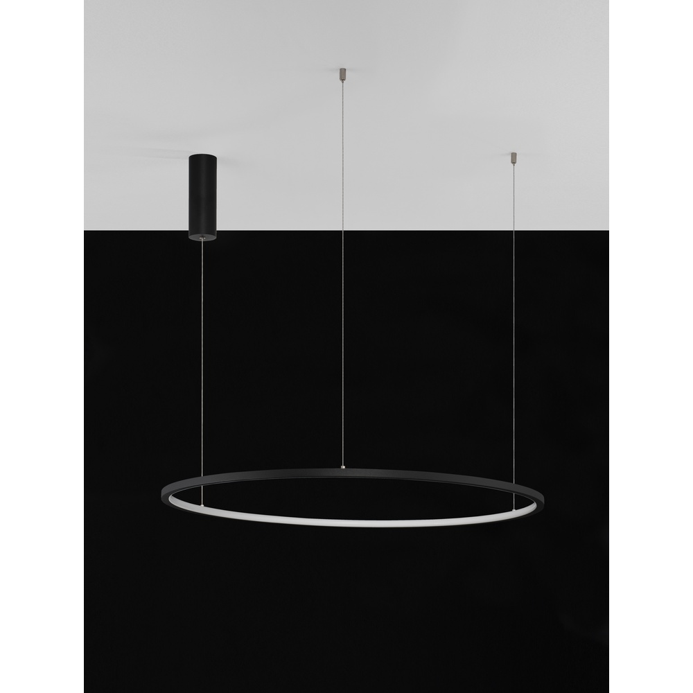 Ronde hanglamp Tarquin zwart Ø 80cm Lyora 5212017438300
