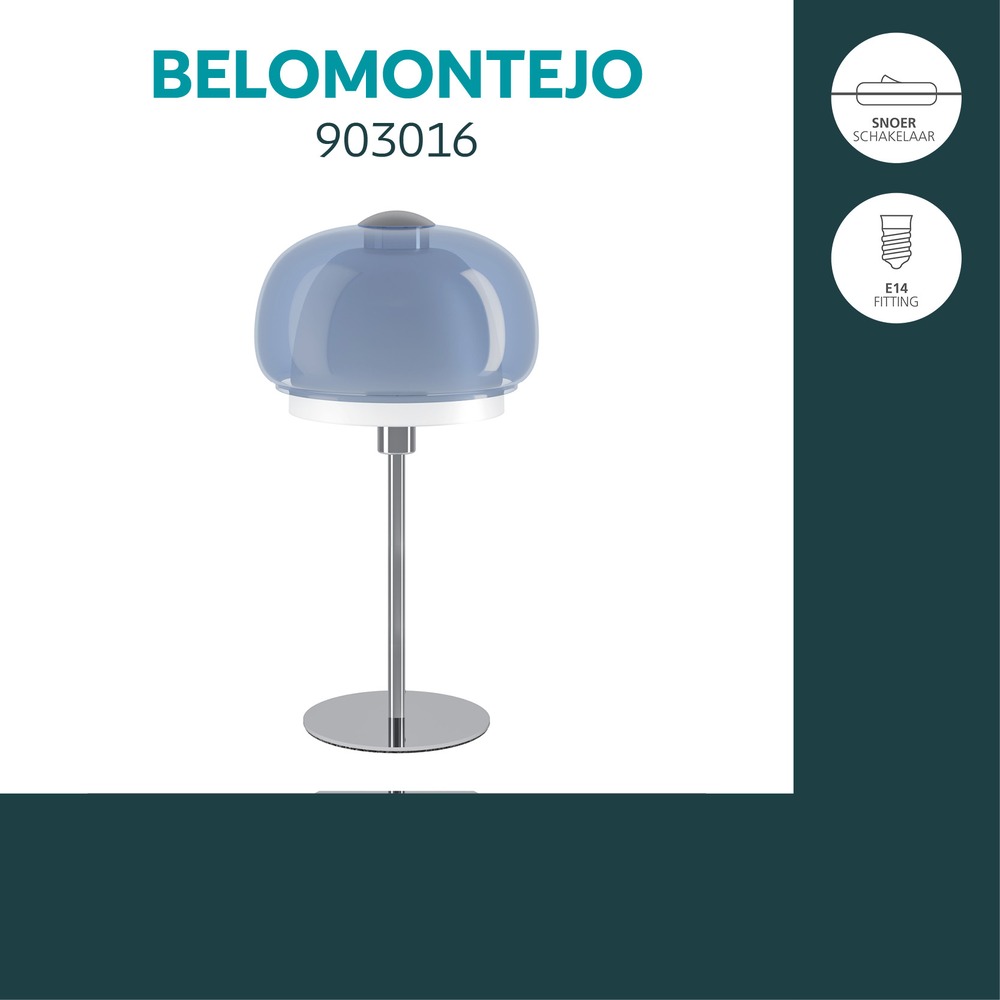 Lampe de table de conception Belomontejo Chrome avec bleu Eglo 9008606405114
