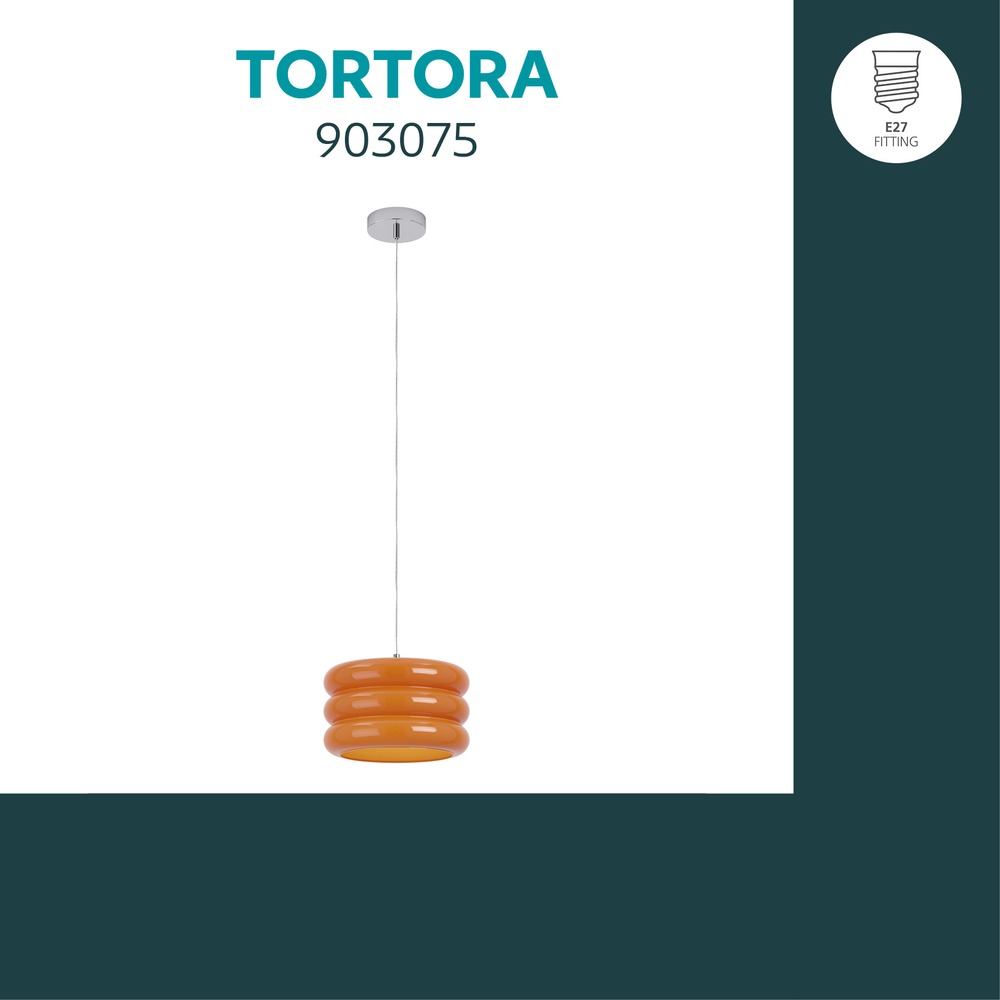 Lampe pendante de conception Tortora chrome avec orange Ø 30cm Eglo 9008606405589