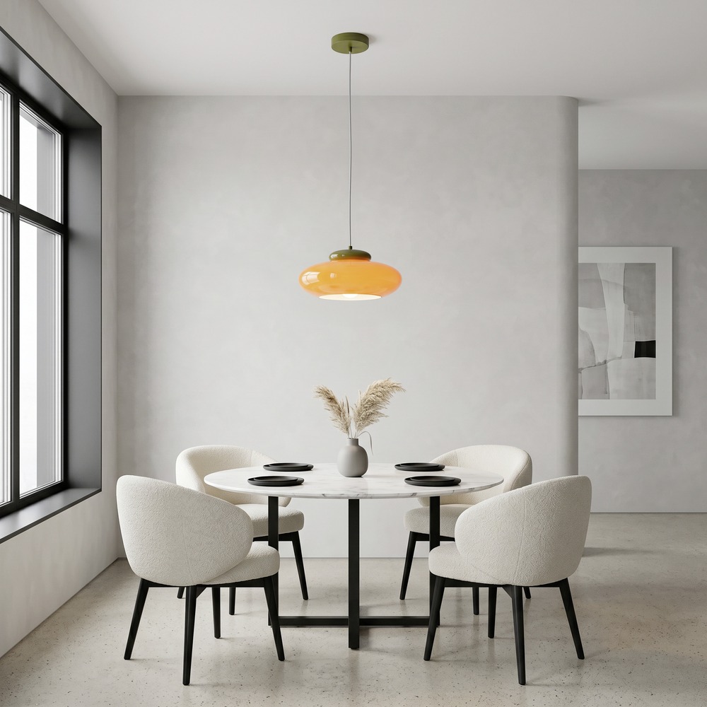 Lampe pendante de conception Berardelli orange avec vert Ø 32cm Eglo 9008606405008