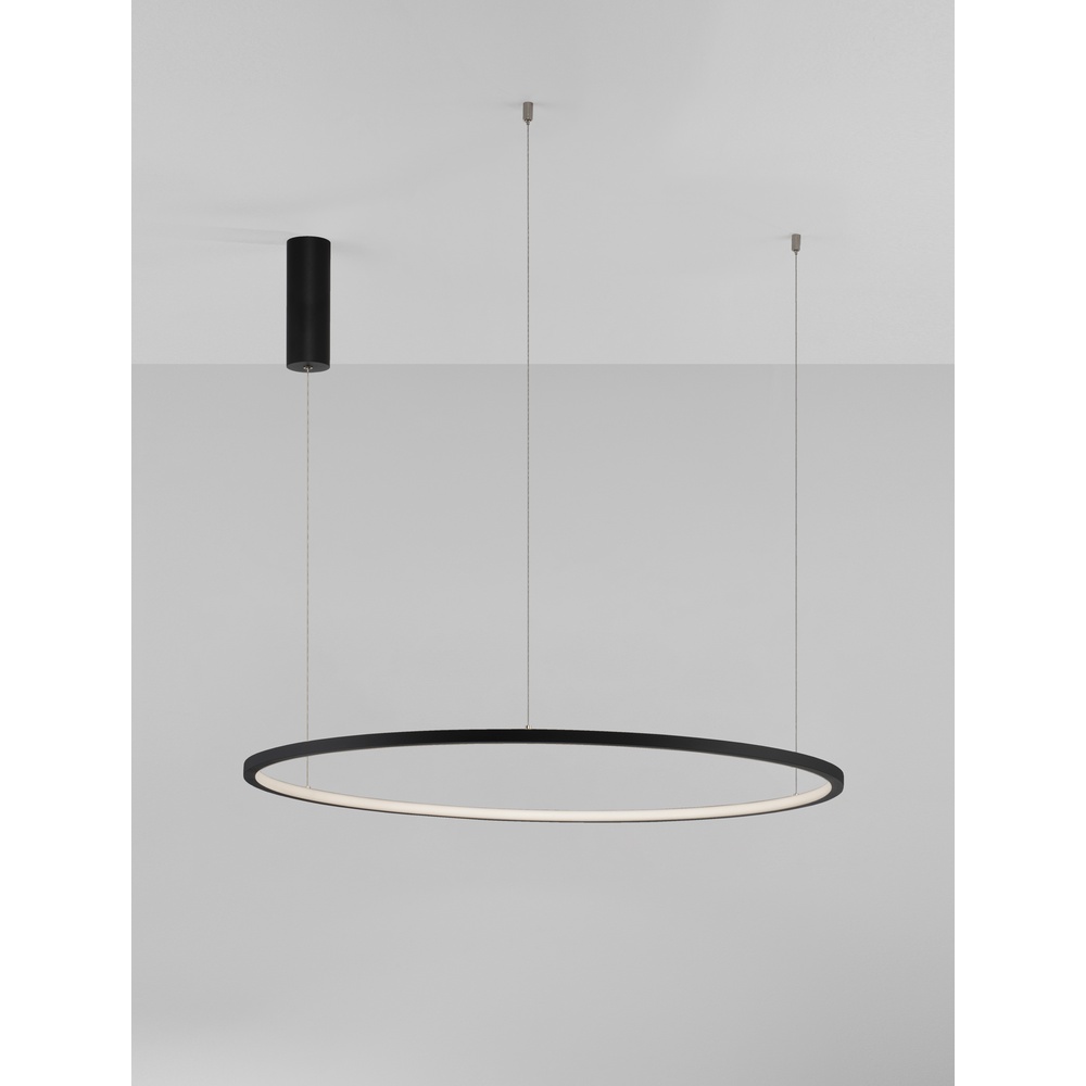 Ronde hanglamp Tarquin zwart Ø 80cm Lyora 5212017438300