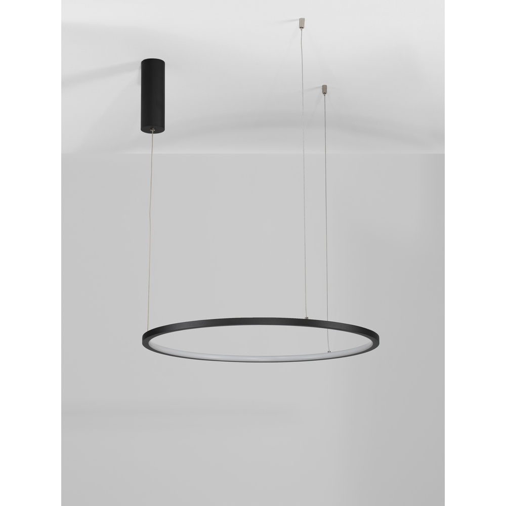 Ronde hanglamp Tarquin zwart Ø 60cm Lyora 5212017438263