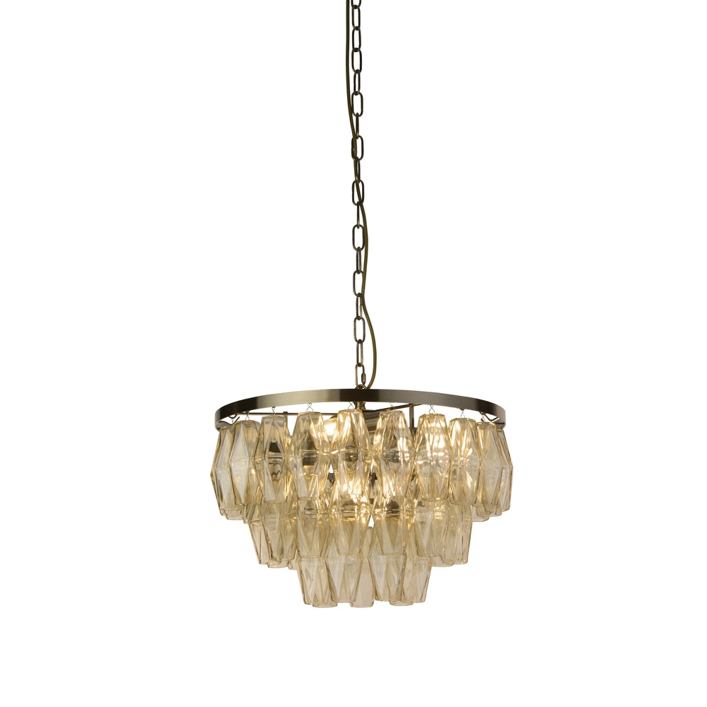 Lampe suspendue Alba laiton ancien Ø 48cm