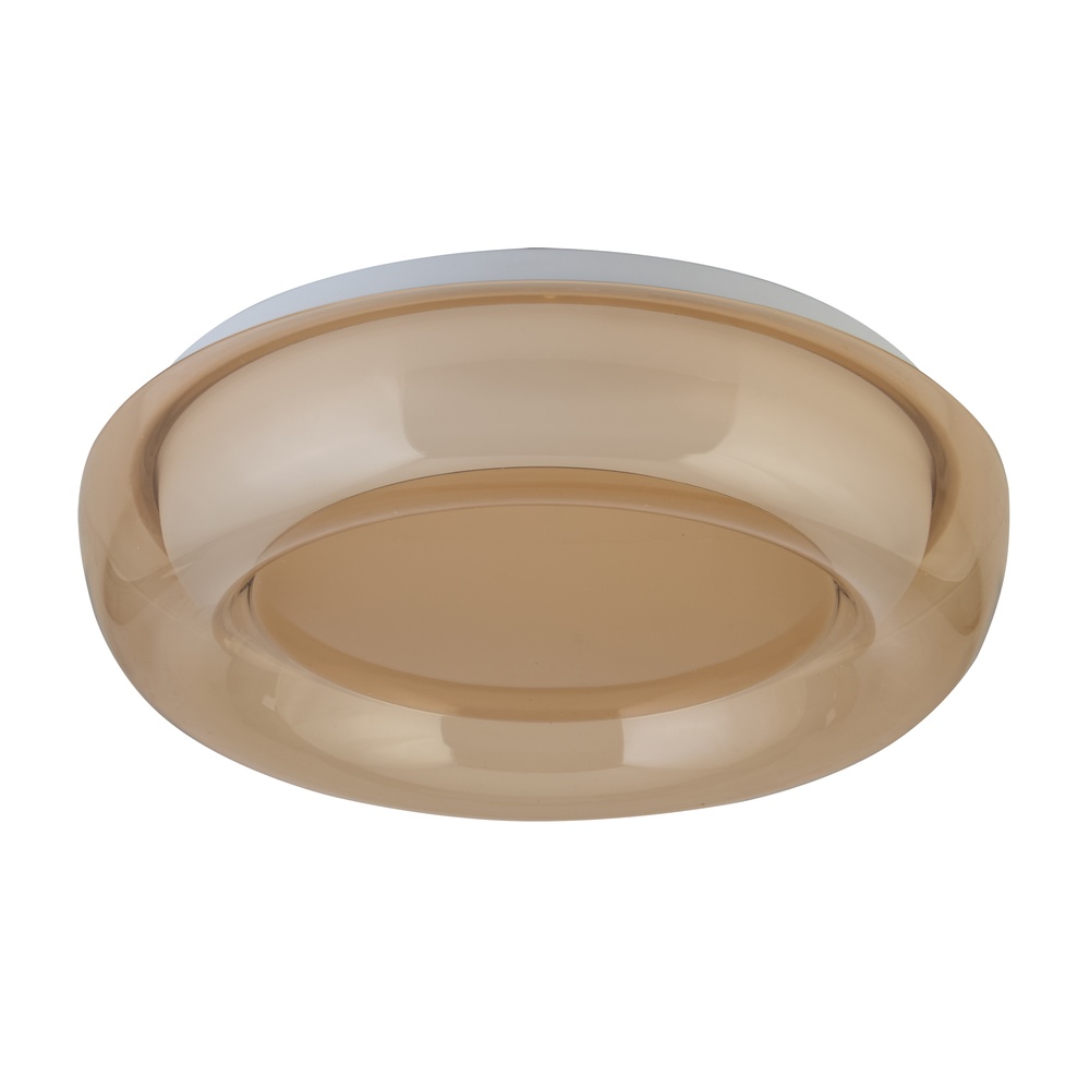 Conception des plafonniers Jude blanc avec verre ambré Ø 30 cm Searchlight 5,05342E+12