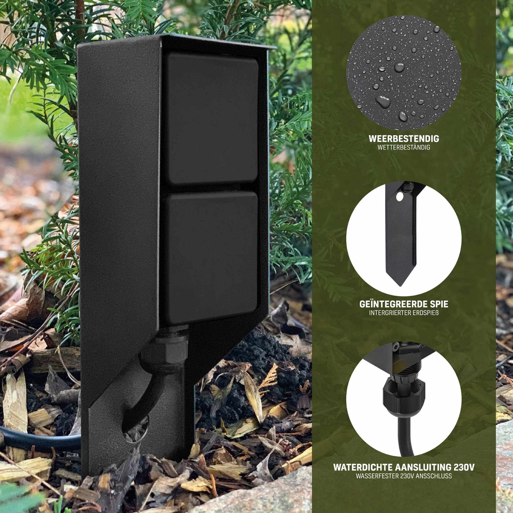 Prise Double Noir avec semelle compensée KS 8714732777209