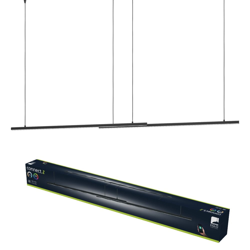 Lampe suspendue intelligente Flatron-Z noir 150cm Eglo 9008606390564