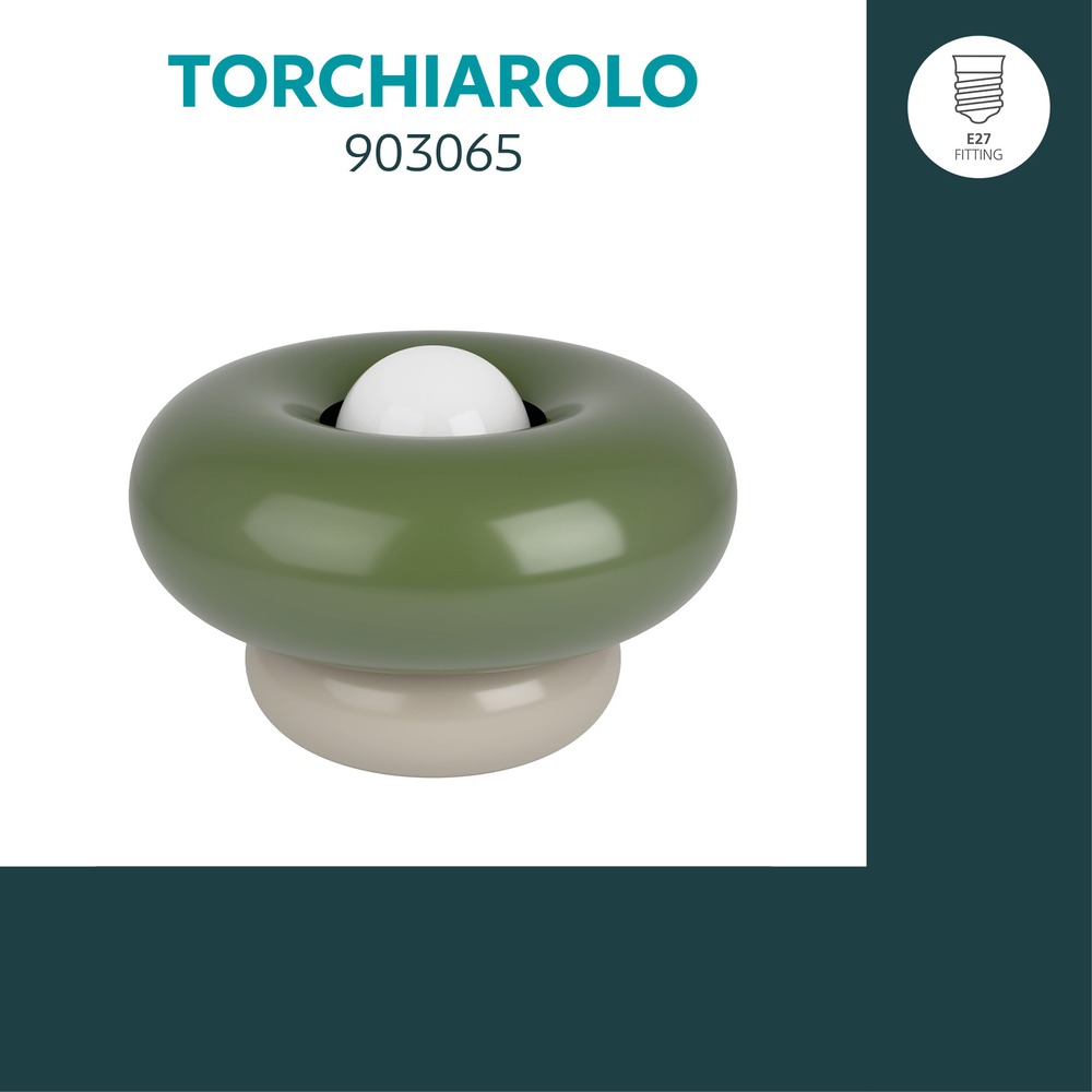 Lampe de table de conception Torchiarolo brun sable avec du vert Eglo 9008606405503