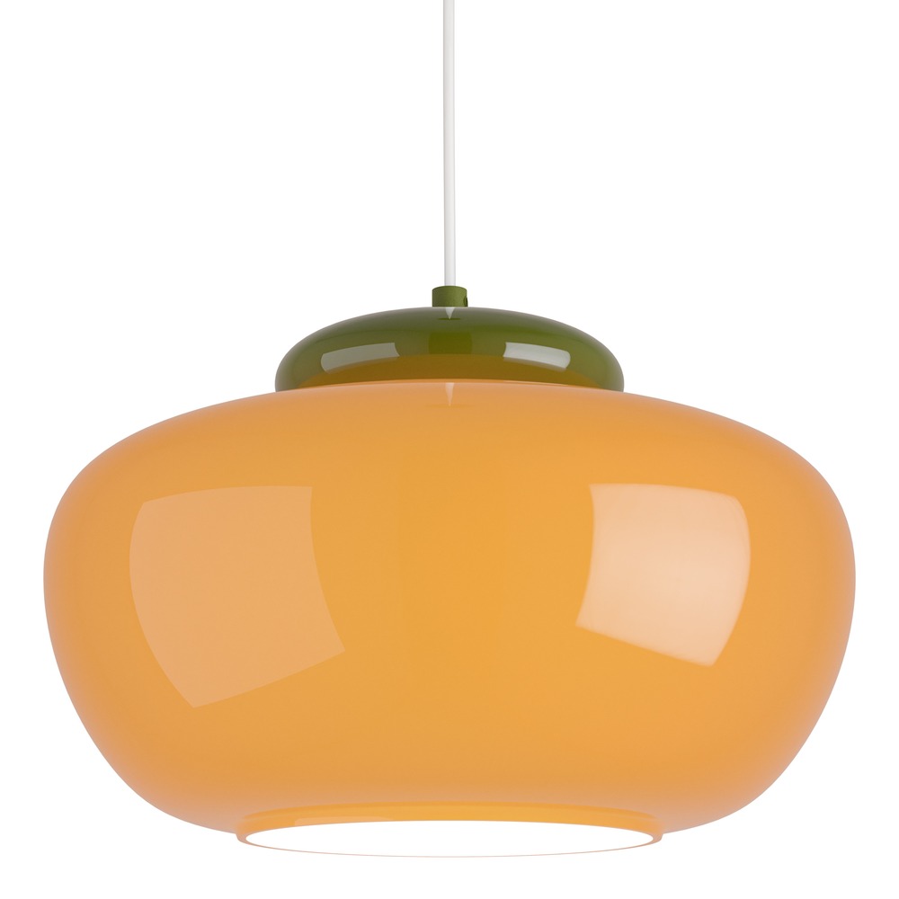 Lampe pendante de conception Berardelli orange avec vert Ø 30cm