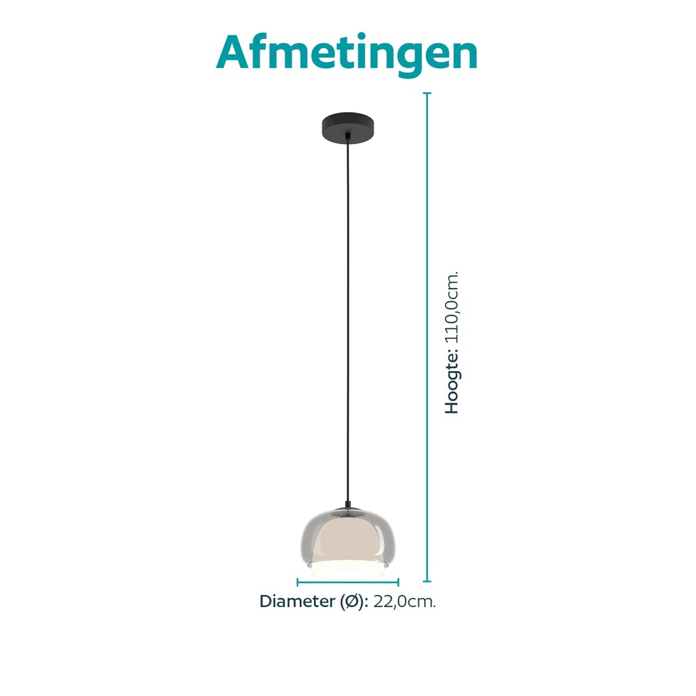 Lampe pendante de conception Belomontejo noir Ø 22cm Eglo 9008606406722