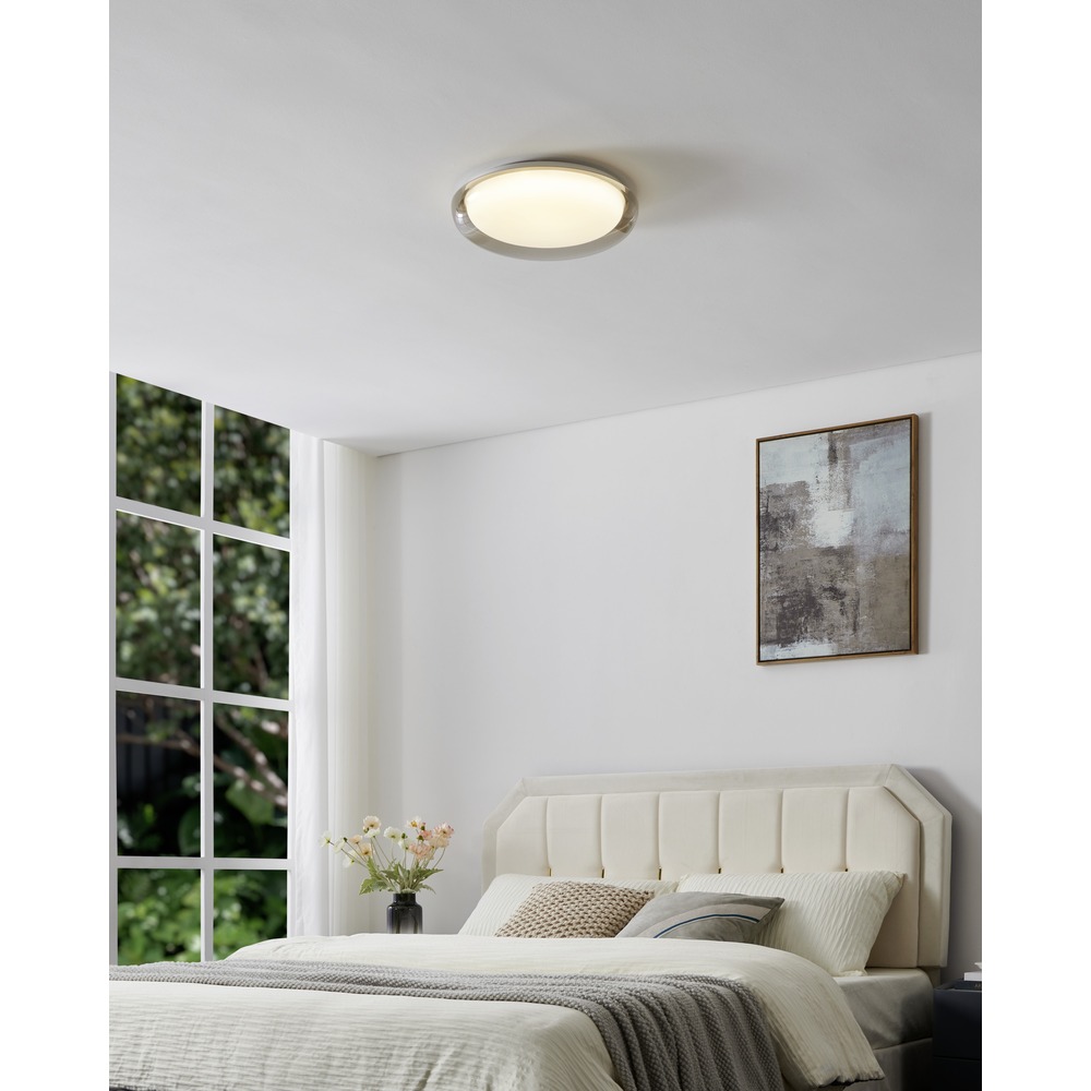 Lampe de plafond à design Conistarino blanc avec brun Ø 40 cm Eglo 9008606399703