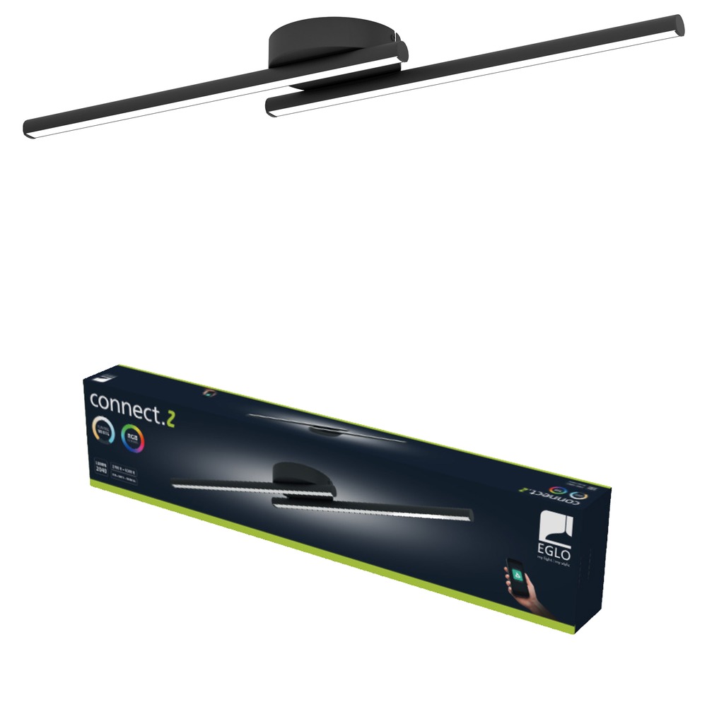 Éclairage de plafond intelligent Flatron-Z Noir Eglo 9008606390588