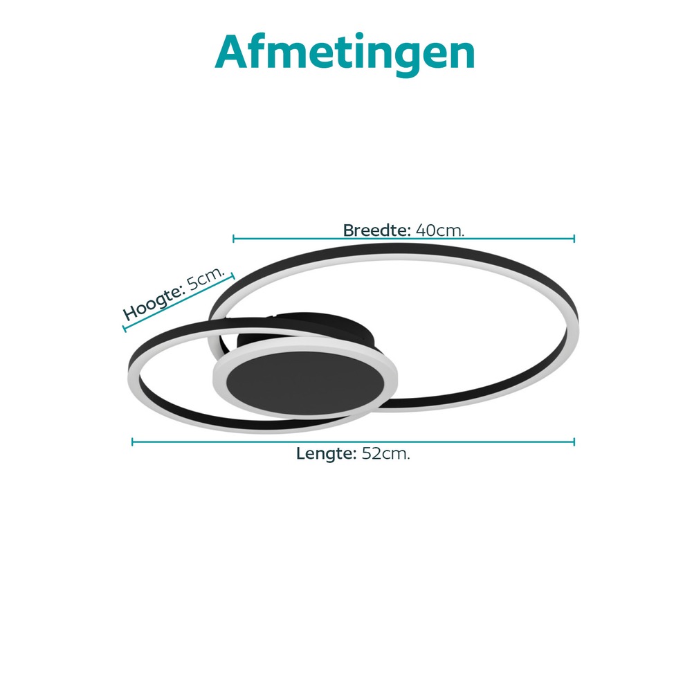 Lampe de plafond à design Amandolo 2 Noir Eglo 9008606391493