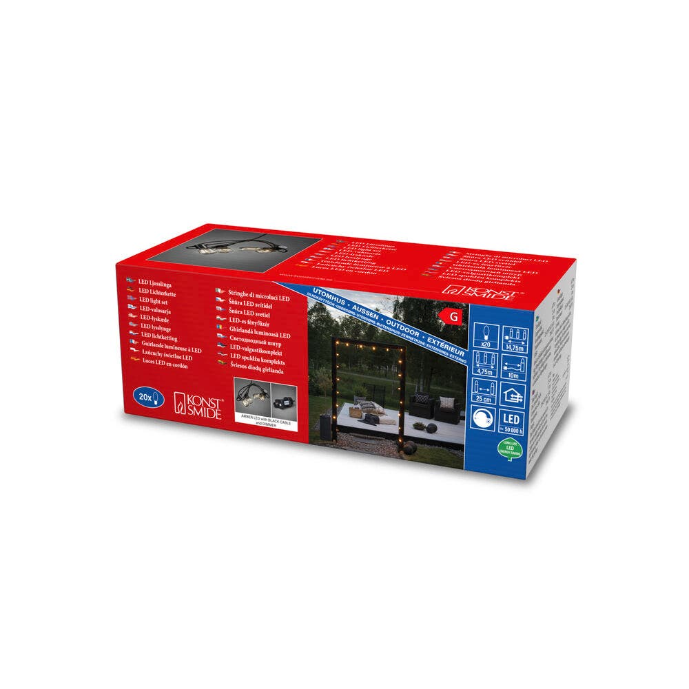 Chaîne légère Partylight 20 lumières à intensité variable KonstSmide 7318302386801