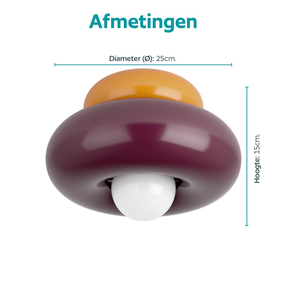 Lampe de plafond à design Torchiarolo Orange avec un rouge bordeaux Eglo 9008606405527