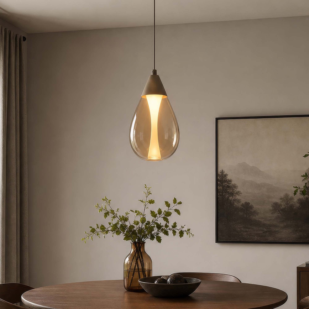 Lampe pendante de conception Pear seulement brun sable Searchlight 5,05342E+12