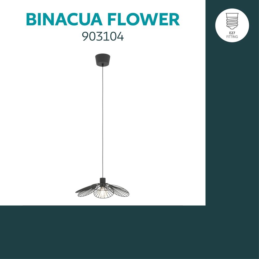 Lampe suspendue Binacua noir Ø 45cm Eglo 9008606405909