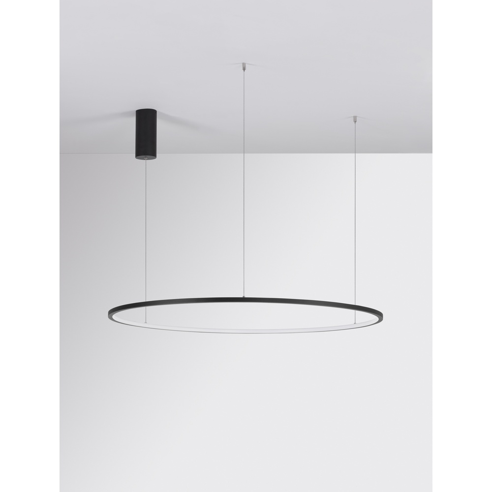 Ronde hanglamp Tarquin zwart Ø 100cm Lyora 5212017438348