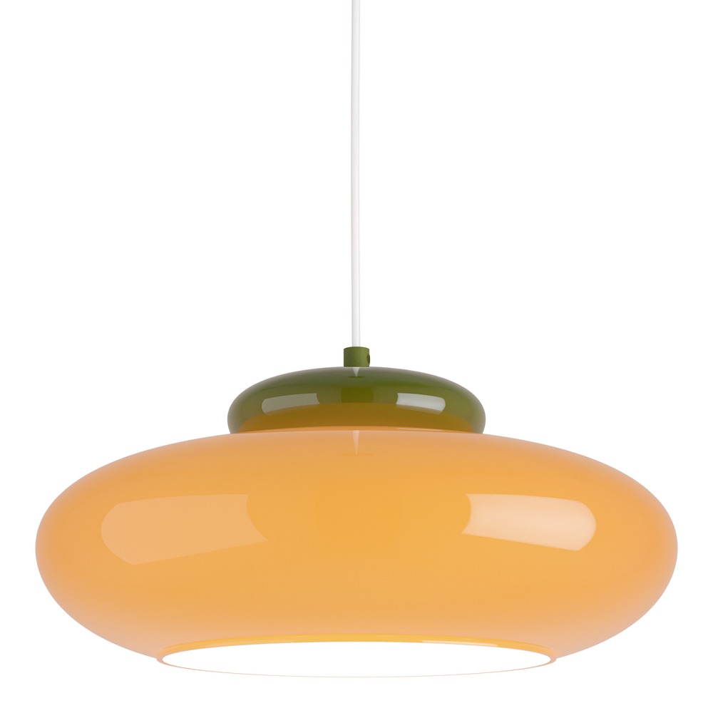 Lampe pendante de conception Berardelli orange avec vert Ø 32cm