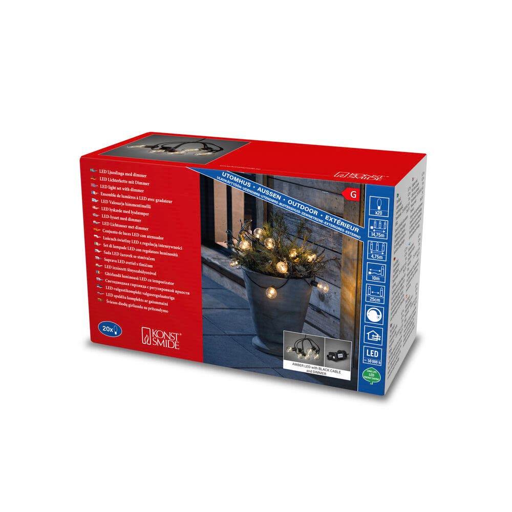 Chaîne légère Partylight 20 ampoules lumineuses KonstSmide 7318302374808