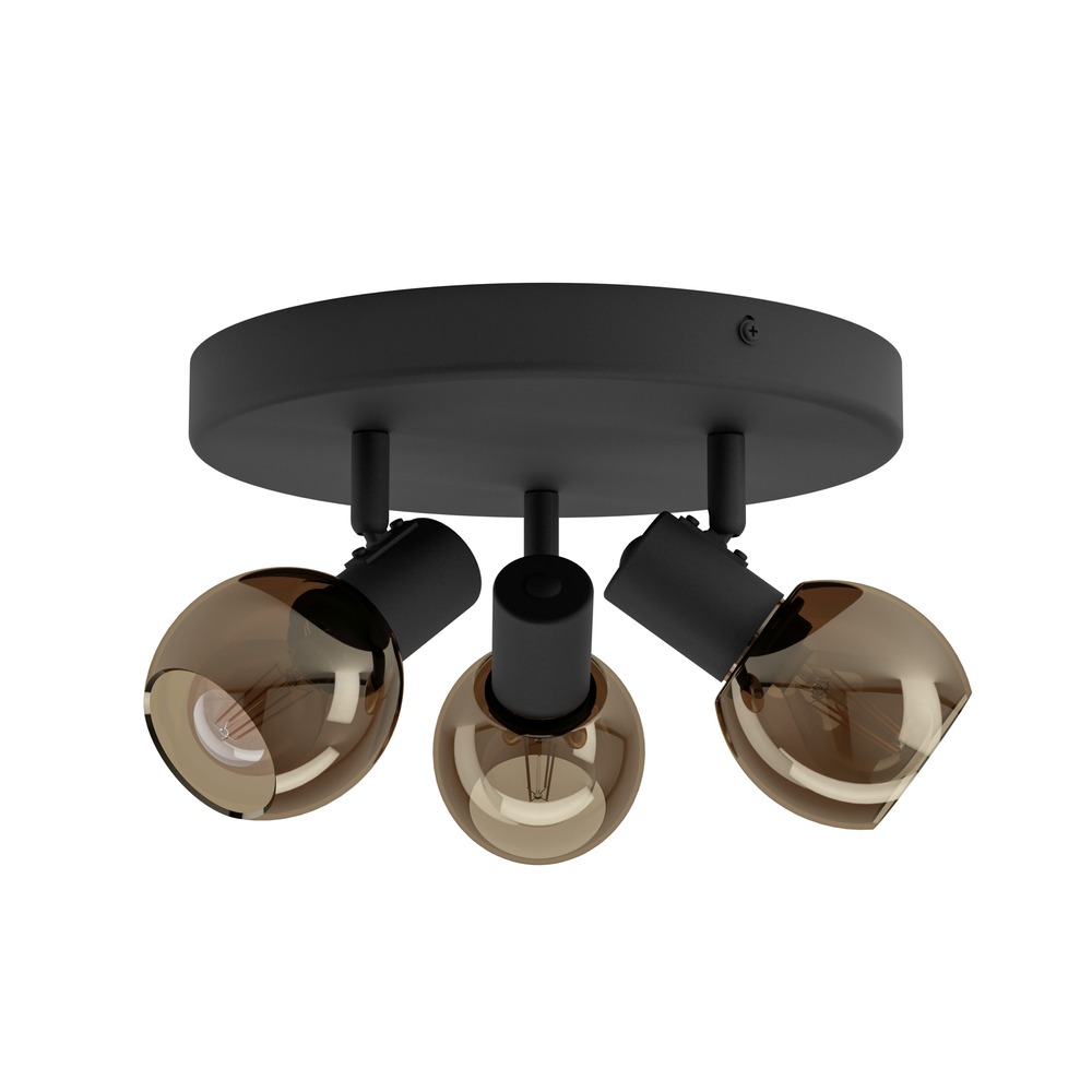 Lampe de plafond Castellazo 3 lumières noires Ø 25cm Eglo 9008606392100