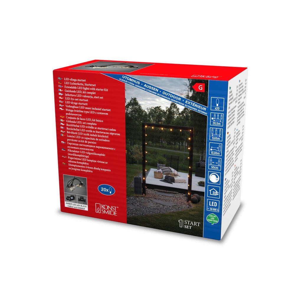 Chaîne légère Partylight Kit de démarrage 20 lumières date KonstSmide 7318300026716
